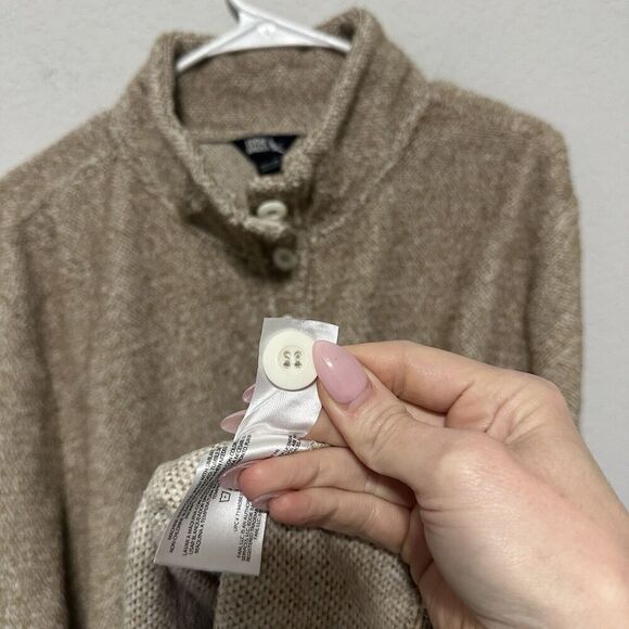 Eddie Bauer Women’s Pullover Sweater Size XXL Beige Tan Fleece‎ Mock Neck - Picture 7 of 9